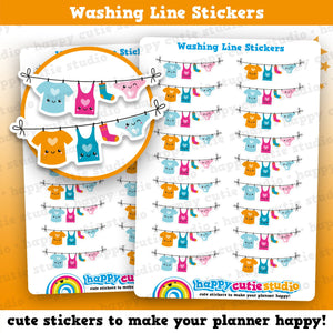 18 Cute Washing Line/Clothes Line/Laundry Planner Stickers