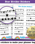24 Cute FOIL Star Dividers/Functional/Practical Planner Stickers