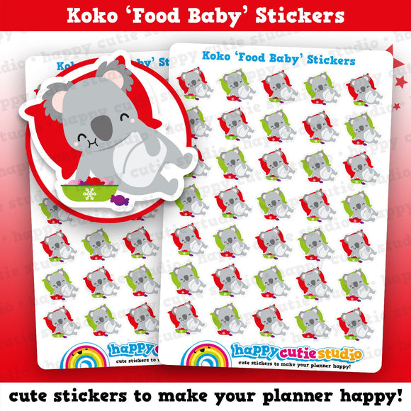 35 Cute Koko Christmas Food Baby/Festive/Holidays Planner Stickers