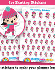 44 Cute Ice Skating Girl Planner Stickers