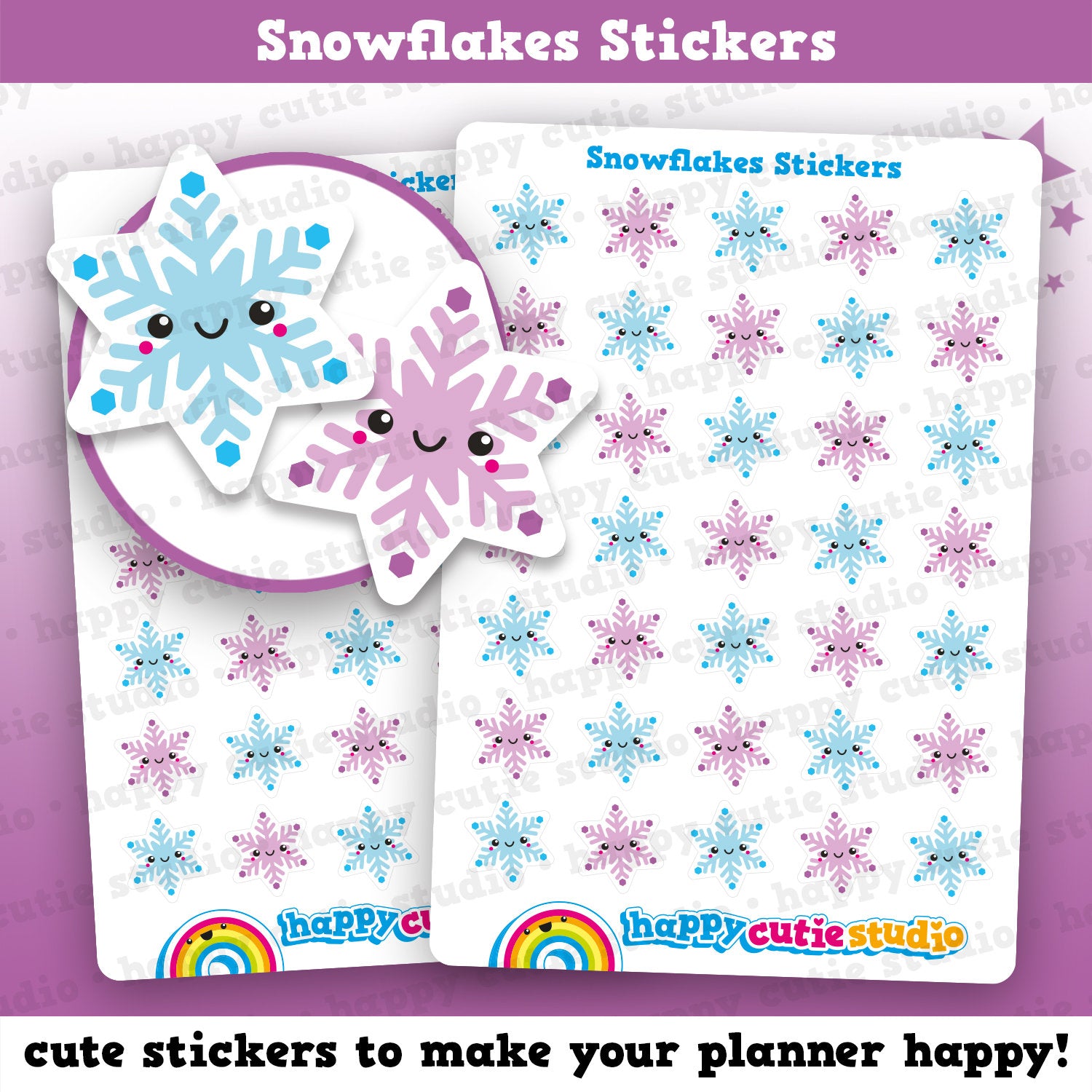 35 Cute Snowflake Planner Stickers