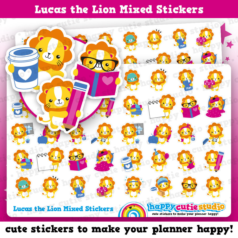 40 Lucas the Lion Mixed Planner Stickers