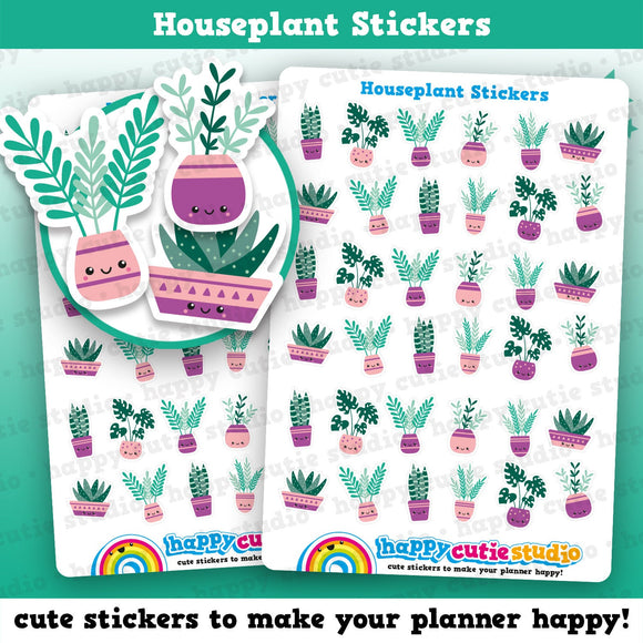 36 Cute Houseplant/Cactus/Succulent Planner Stickers