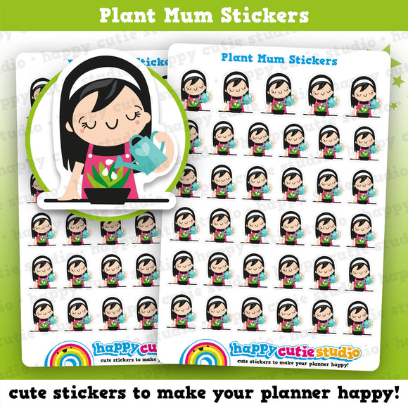 35 Cute Plant Mum/Water Plants Girl Planner Stickers