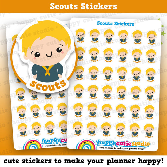 36 Cute Mini HCS Boys Scouts Planner Stickers