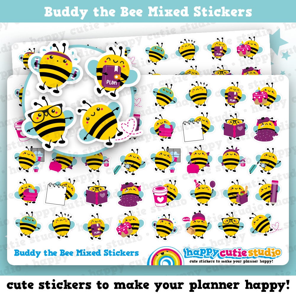 40 Buddy the Bee Mixed Planner Stickers