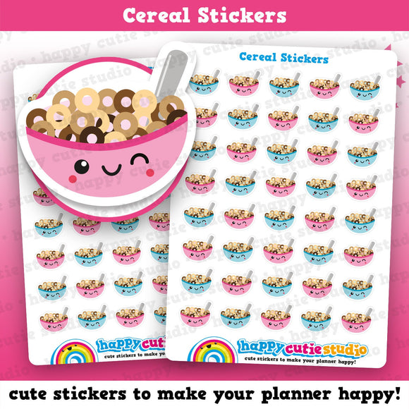40 Cute Cereal/Bowl/Breakfast Planner Stickers