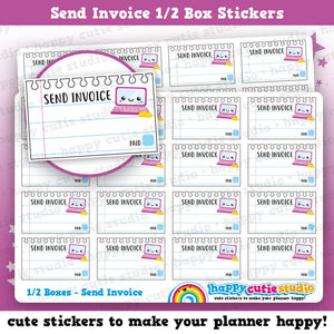 16 Cute Half Box Send Invoice/Functional/Practical Planner Stickers