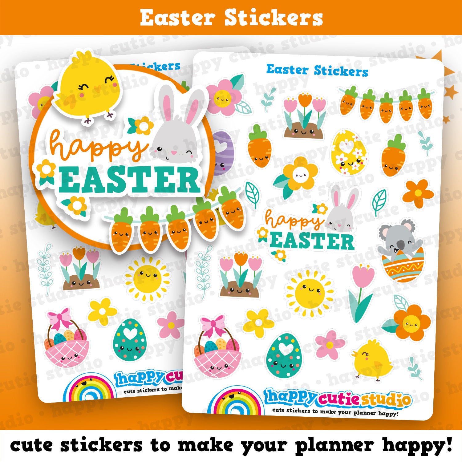 27 Cute Easter/Rabbit/Chick Planner Stickers