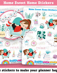 21 Cute Home Sweet Home/Cozy/Hygge Planner Stickers