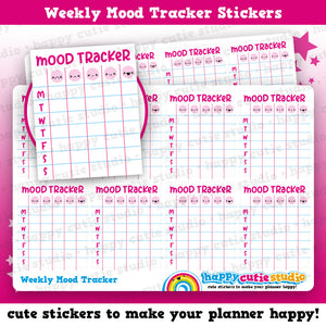 8 Cute Full Box Weekly Mood Tracker Planner Stickers