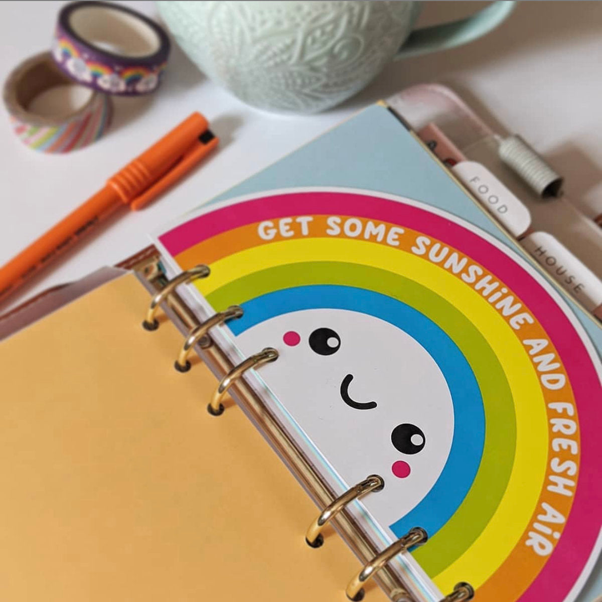 Happy Cutie Studio Happy Rainbow Personal Planner Divider/Kawaii/Cute