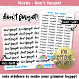 Don't Forget/Functional/Script/Foil Planner Stickers