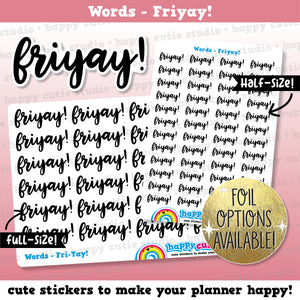 Friyay Words/Functional/Foil Planner Stickers