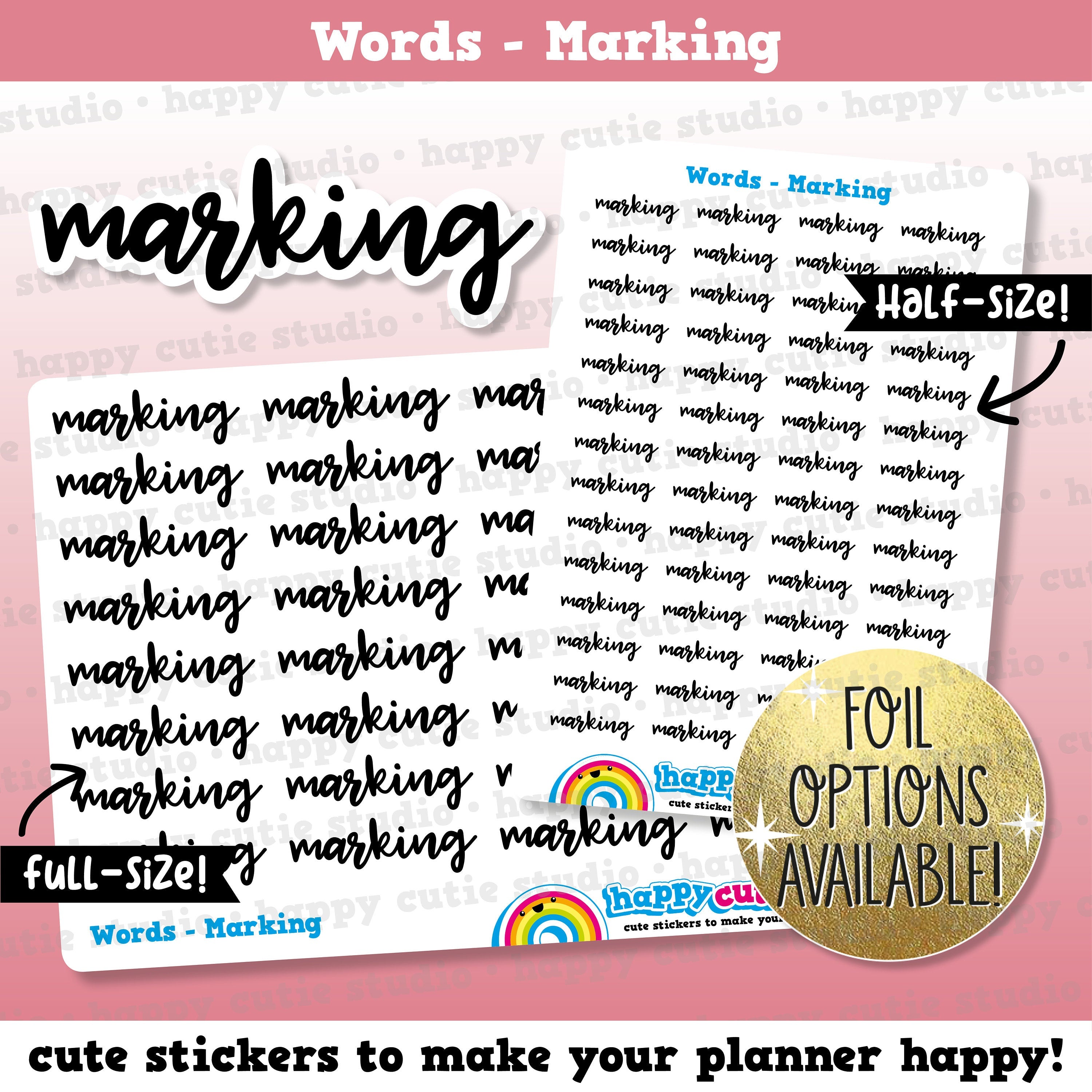Marking Words/Functional/Foil Planner Stickers