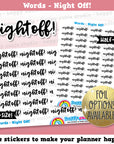 Night Off Words/Banners/Foil Planner Stickers