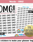 OMG Words/Functional/Foil Planner Stickers