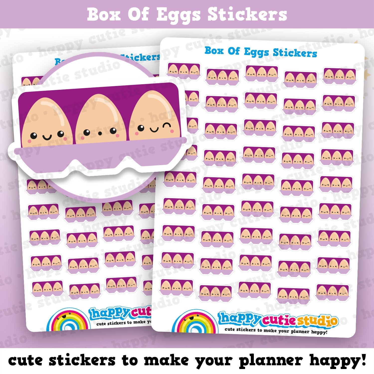 45 Cute Egg/Egg Box/Breakfast/Brunch Planner Stickers
