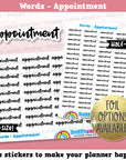 Appointment Words/Functional/Foil Planner Stickers