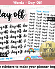 Day Off Words/Banners/Foil Planner Stickers