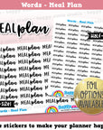 Meal Plan Words/Banners/Functional/Foil Planner Stickers