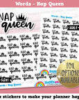 Nap Queen/Functional/Foil Planner Stickers