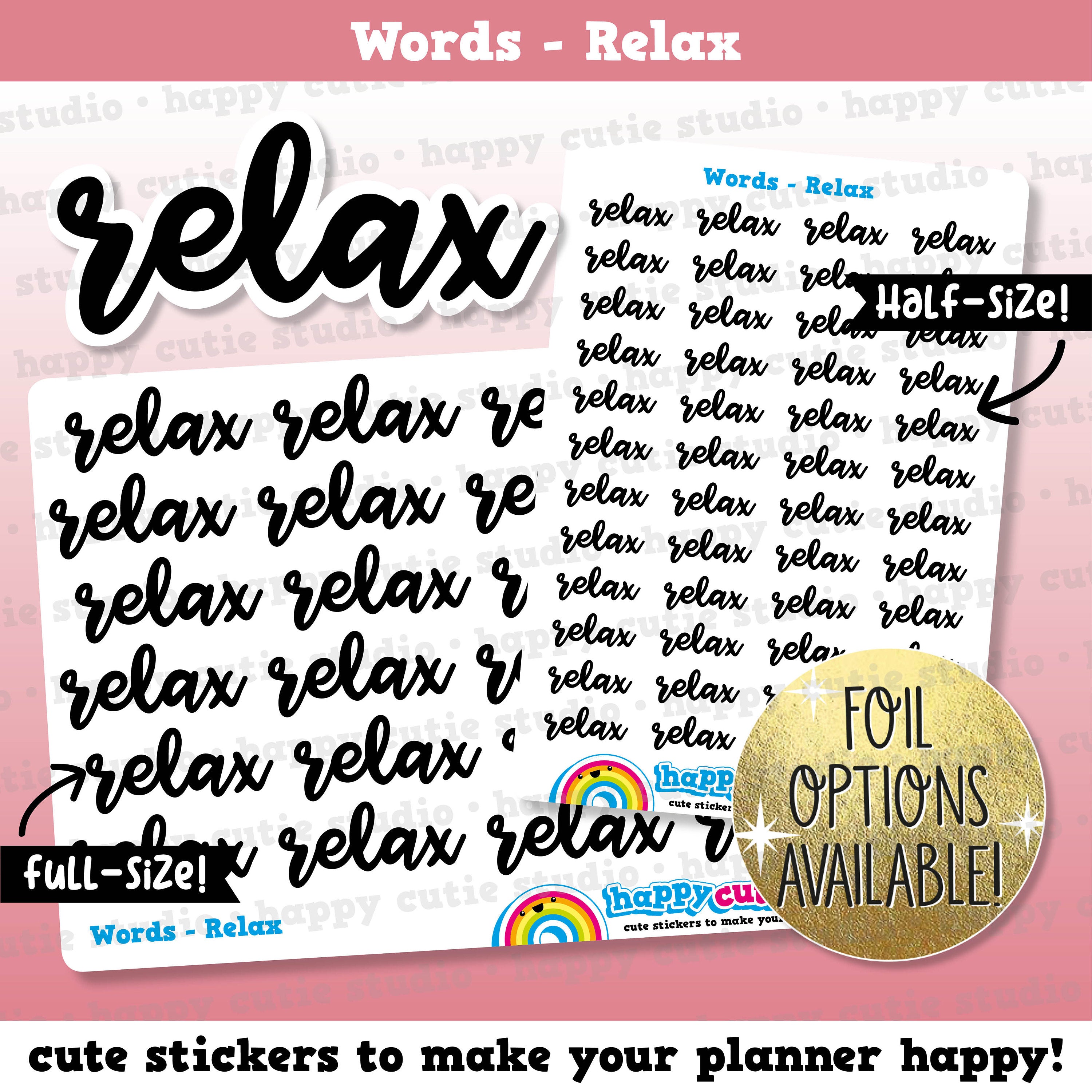 Relax/Functional/Foil Planner Stickers