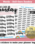 Self-Care Sunday Words/Functional/Foil Planner Stickers