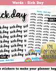 Sick Day Words/Functional/Foil Planner Stickers