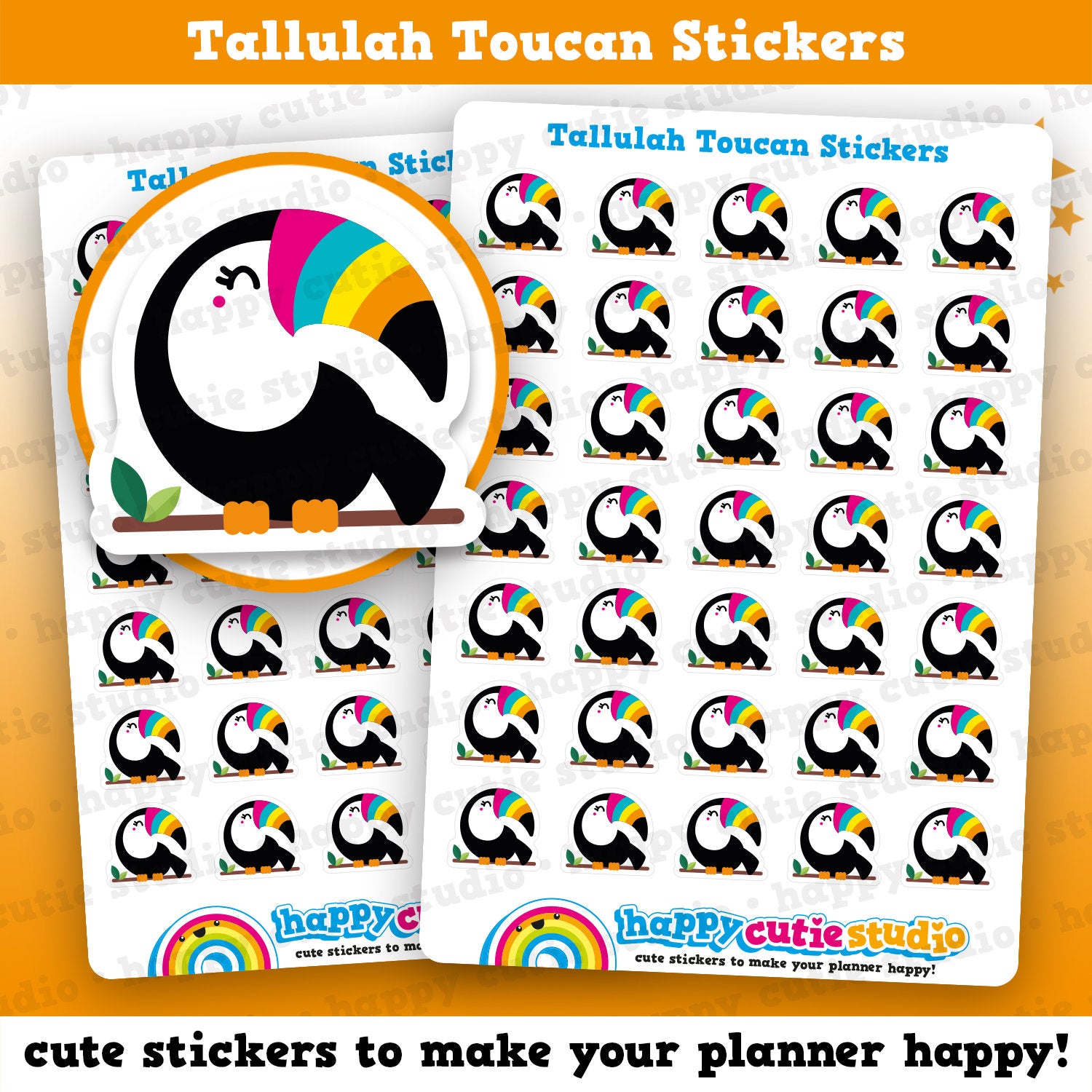 35 Cute Tallulah the Toucan Planner Stickers