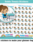 42 Cute Table Tennis Girl Planner Stickers