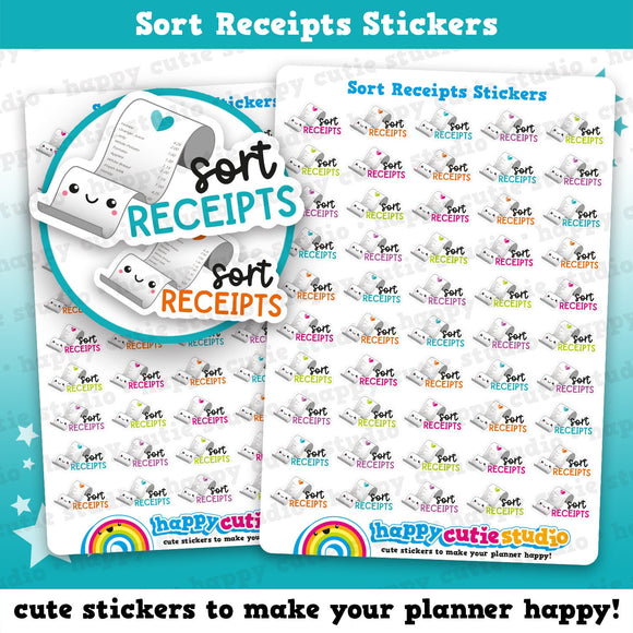 50 Sort Receipts Planner Stickers