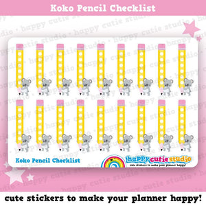 18 Cute Koko Pencil Checklist Planner Stickers