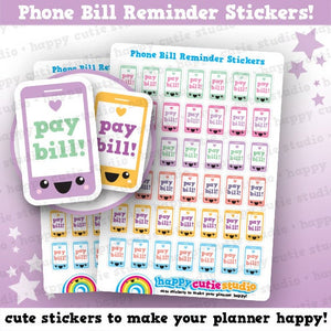 42 Cute Mobile/Cell Phone Pay Bill Reminder Planner Stickers