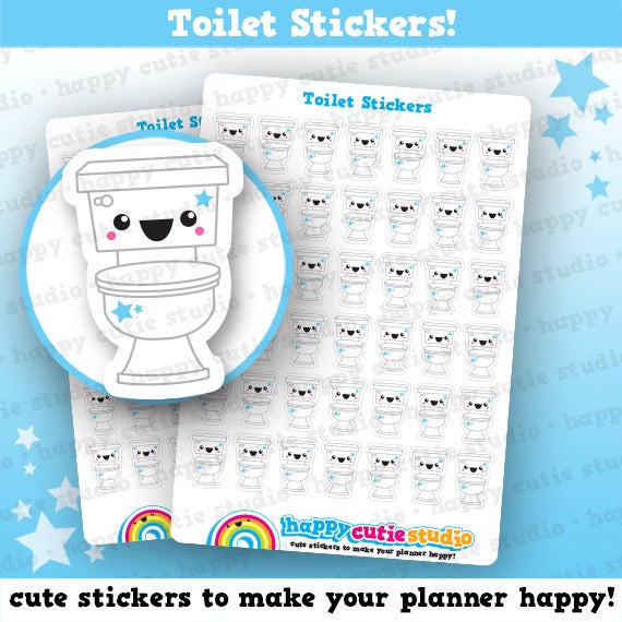 42 Cute Toilet / Clean Up / Chores Planner Stickers
