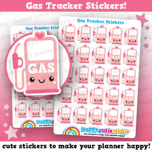 25 Cute Gas Tracker/Petrol/Fuel/Car Planner Stickers