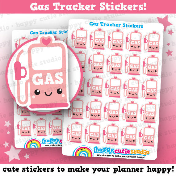 25 Cute Gas Tracker/Petrol/Fuel/Car Planner Stickers